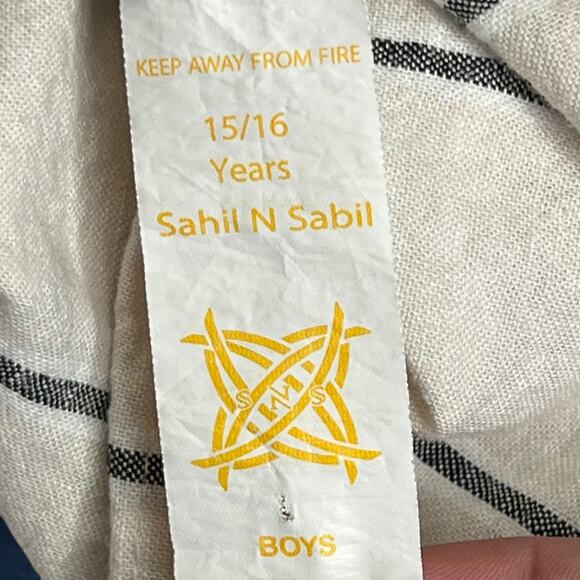 Fun In The Sun - Boys Button-Up Striped Shirt 15/16 Years - By SNS Sahil N Sabil - Picture 7 of 16